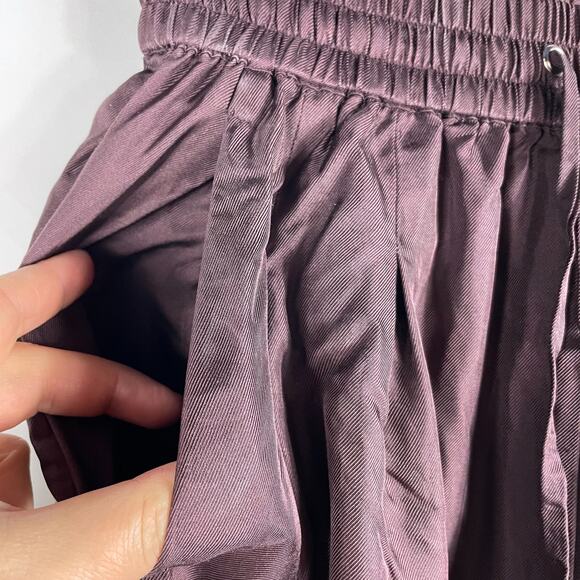 Silk Laundry Slouch Pull On Pants Brown Silk Elastic Waist Pleated‎ Ankle Sz XS - Picture 7 of 13